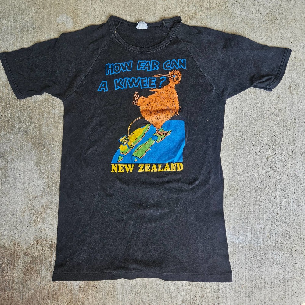 80s Humor Tee New Zealand Destination Tee Distressed